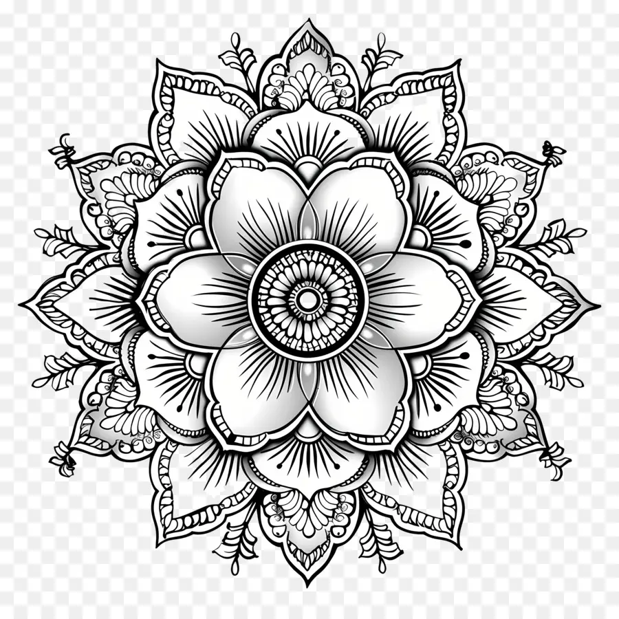 Mehndi Design Flower，การออกแบบดอกไม้ PNG