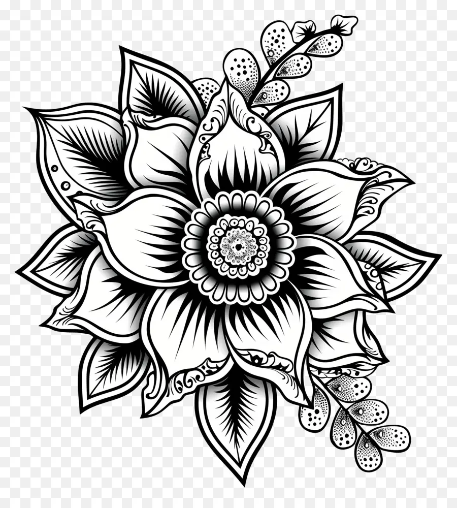 Mehndi Design Flower，การออกแบบดอกไม้ PNG