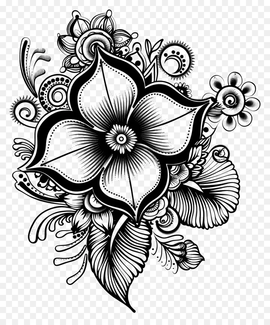 Mehndi Design Flower，การออกแบบดอกไม้ PNG