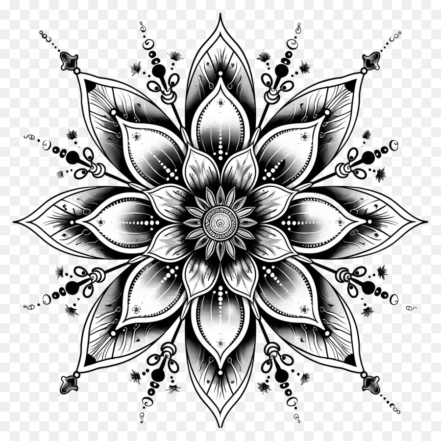 Mehndi Design Flower，แมนดาลา PNG