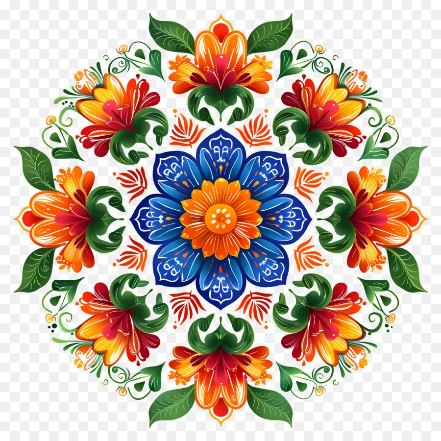 Diwali Flower Rangoli，แมนดาลา PNG