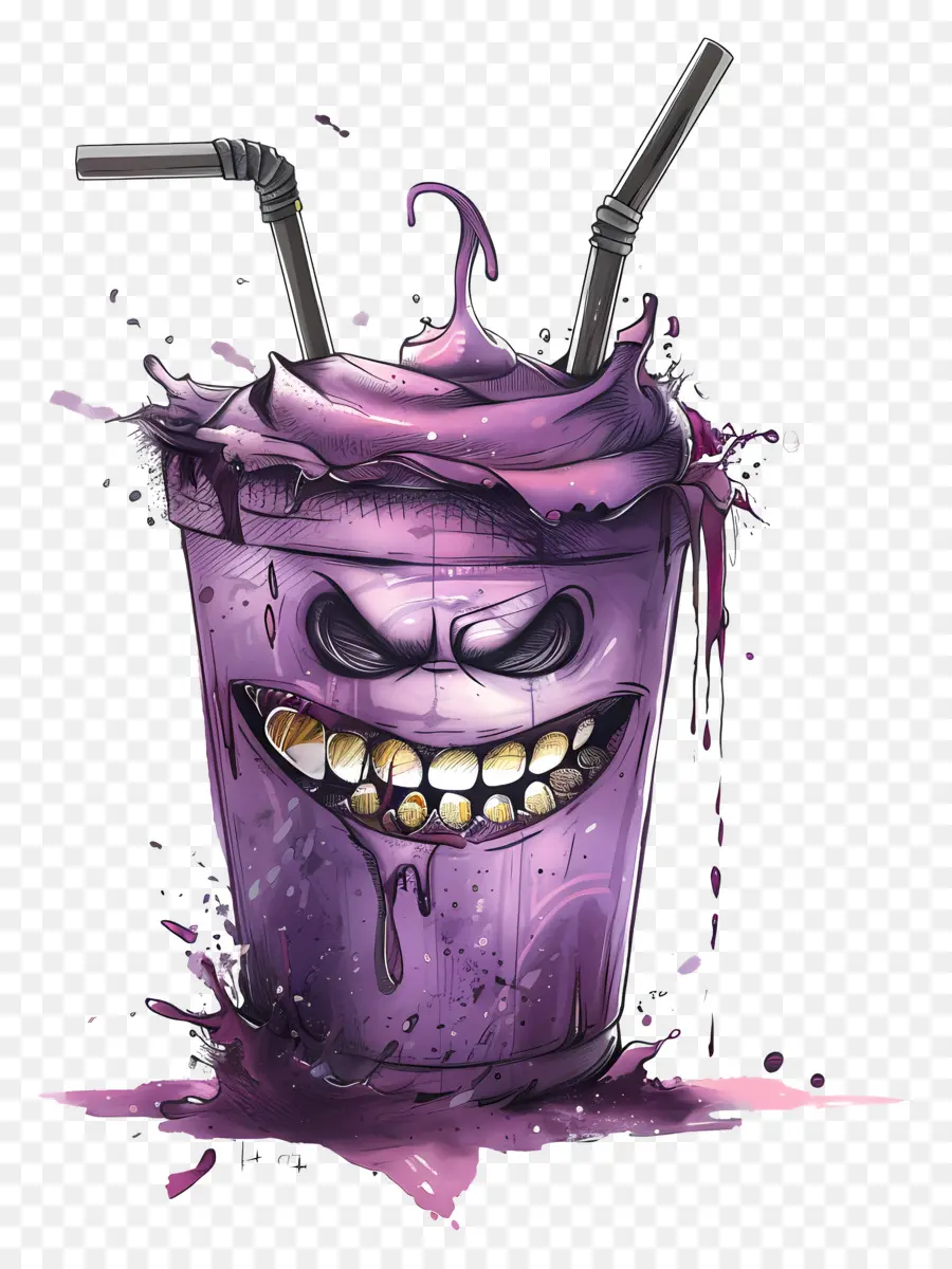 Grimace Shake，เครื่องดื่มสีม่วง PNG