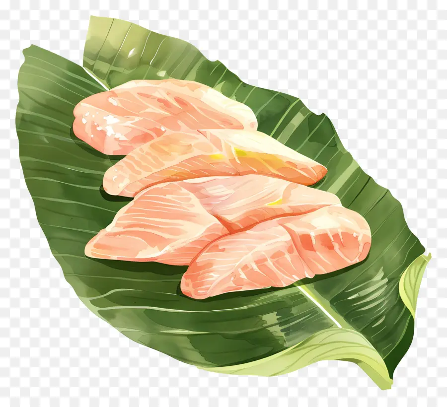 เนื้อไก่，ปลาแซลมอนดิบ PNG