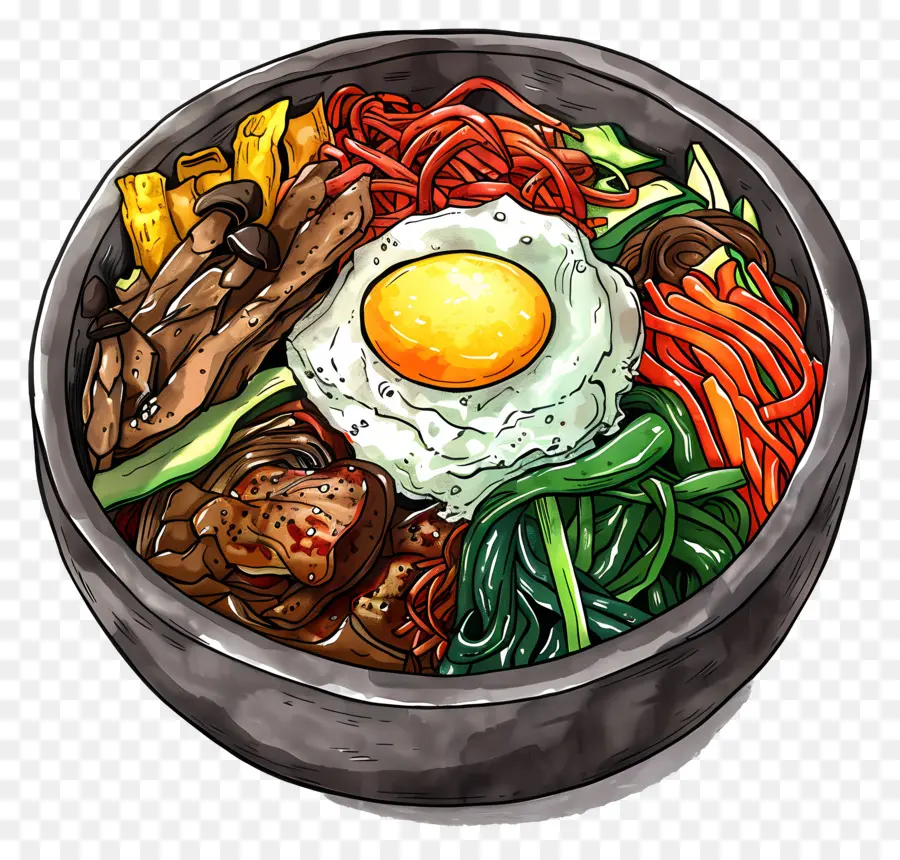 เกาหลี Bibimbap，เกาหลีอาหาร PNG