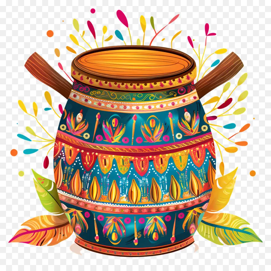 Dhol Lohri，หม้อตกแต่ง PNG