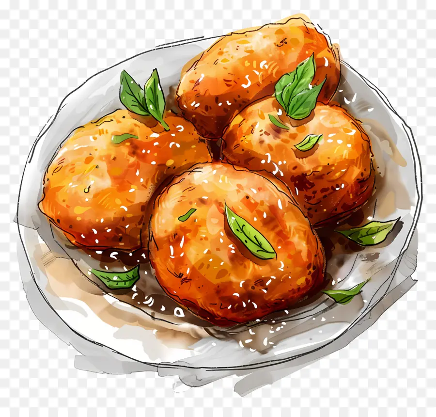 Batata Vada，ของว่างทอด PNG