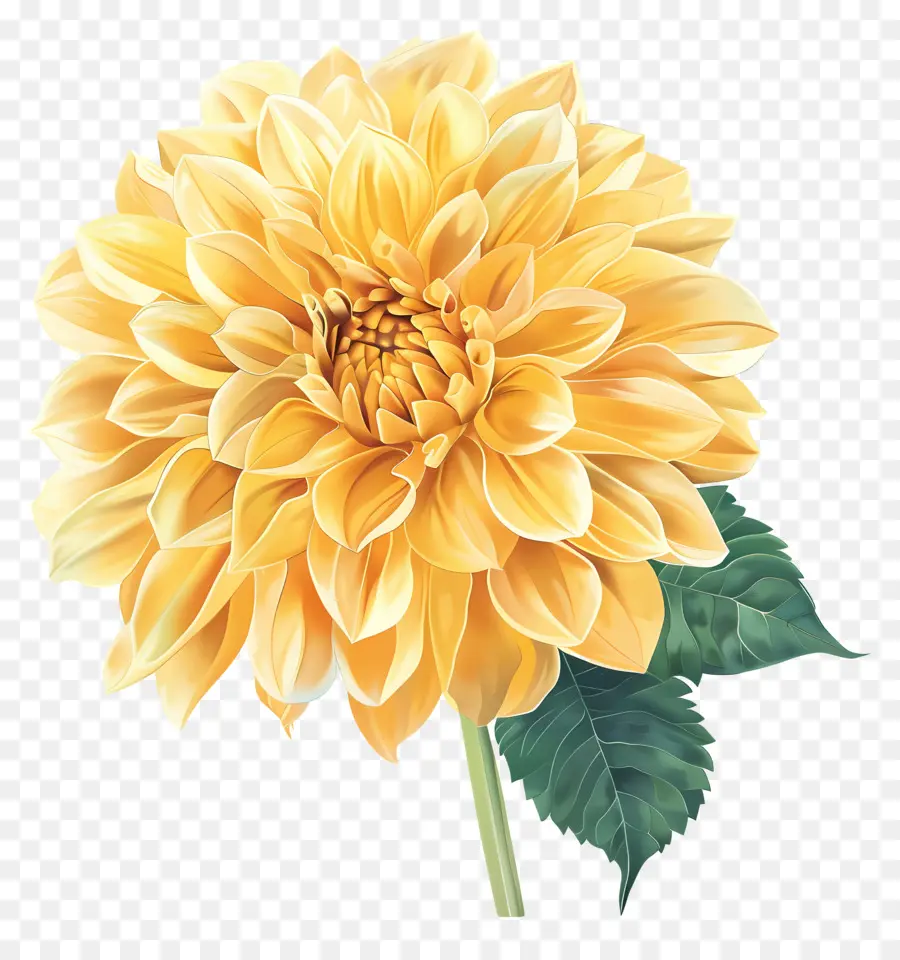 ดอกไม้ Dahlia สีเหลือง，ดอกไม้ PNG