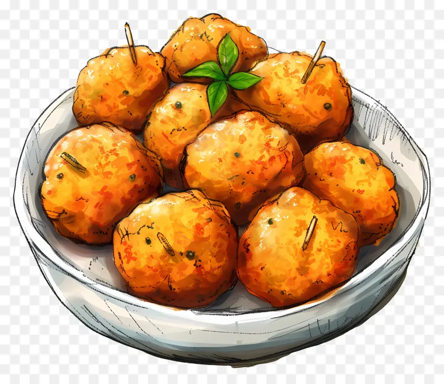 Batata Vada，ของว่างทอด PNG