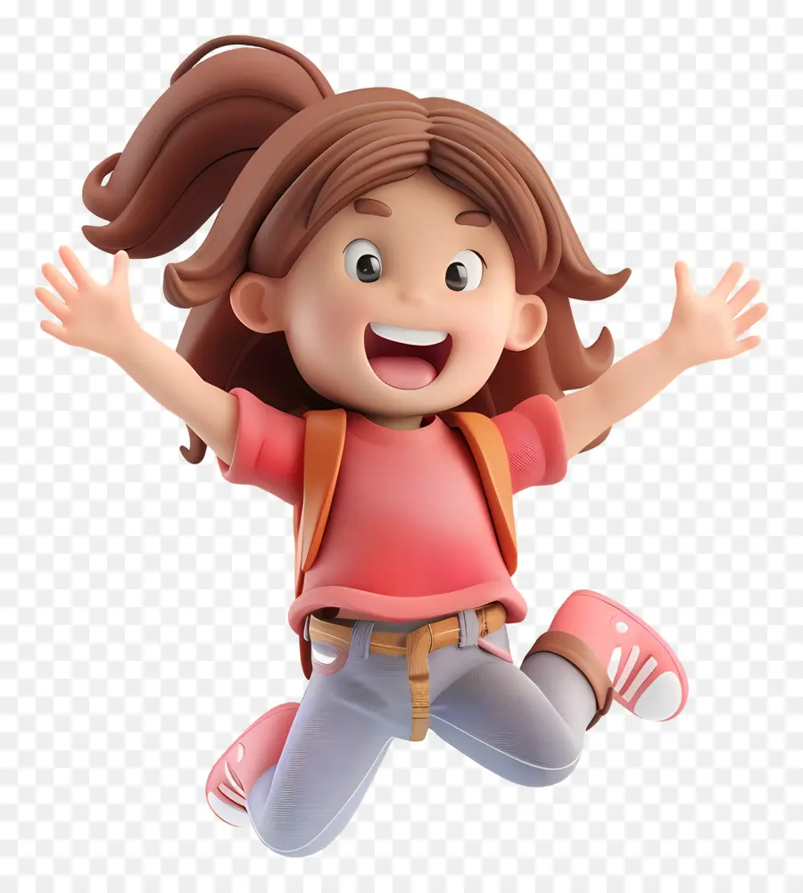 กระโดดสาวน้อย，Happy Girl Jumping PNG