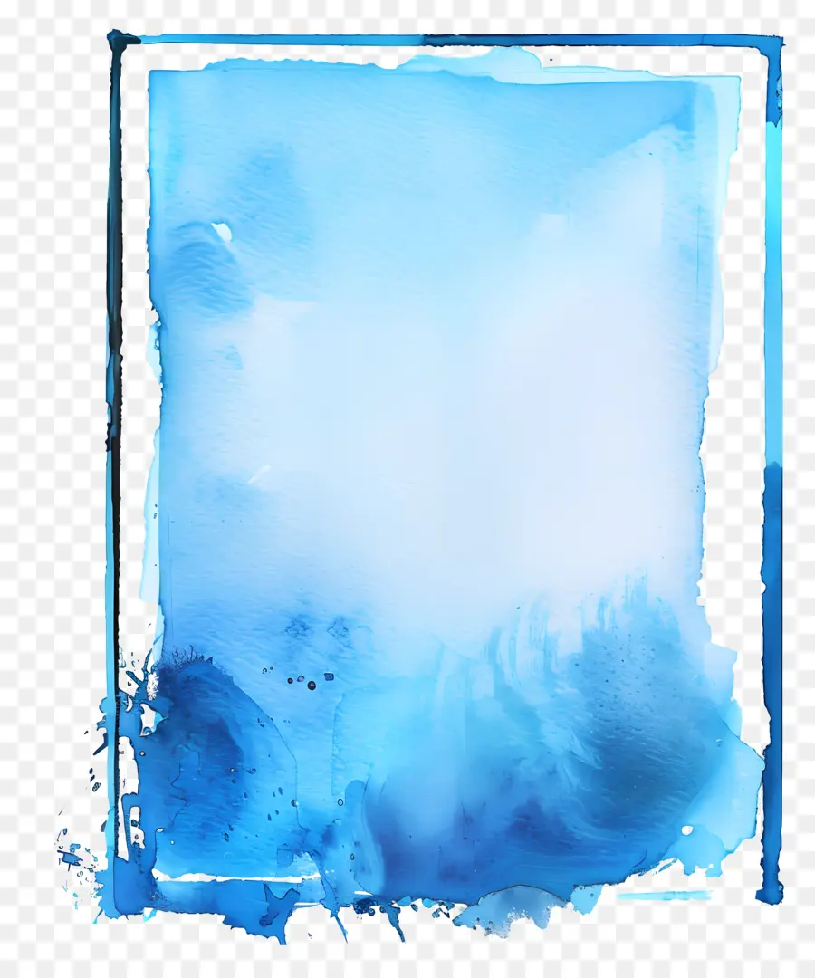 กรอบสีน้ำเงินสี่เหลี่ยมผืนผ้า，แบบนามปธรรมงานศิลปะ PNG