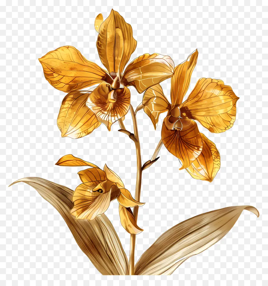 Gold Of Kinabalu Orchid，กล้วยไม้ PNG