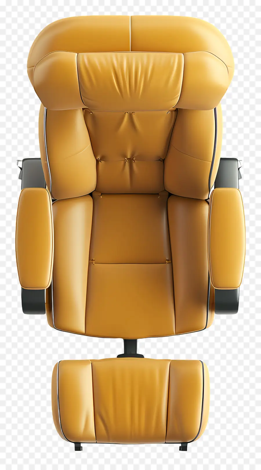 เก้าอี้บนมุมมอง，เก้าอี้เอนกายหนังสีเหลือง PNG