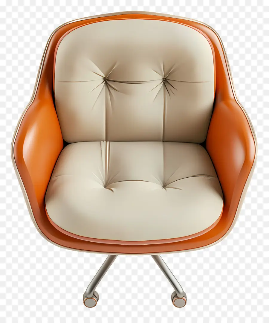 เก้าอี้บนมุมมอง，เก้าอี้สำนักงานหนังสีส้ม PNG