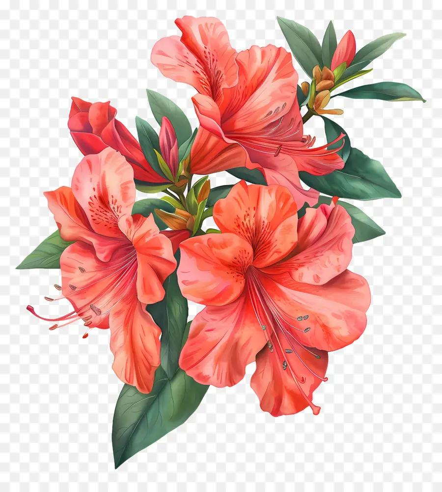 ดอกไม้ Azalea，ดอกไม้สีแดง PNG