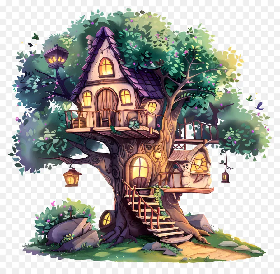 เวทย์มนต์บ้านต้นไม้，จินตนาการบ้าน PNG