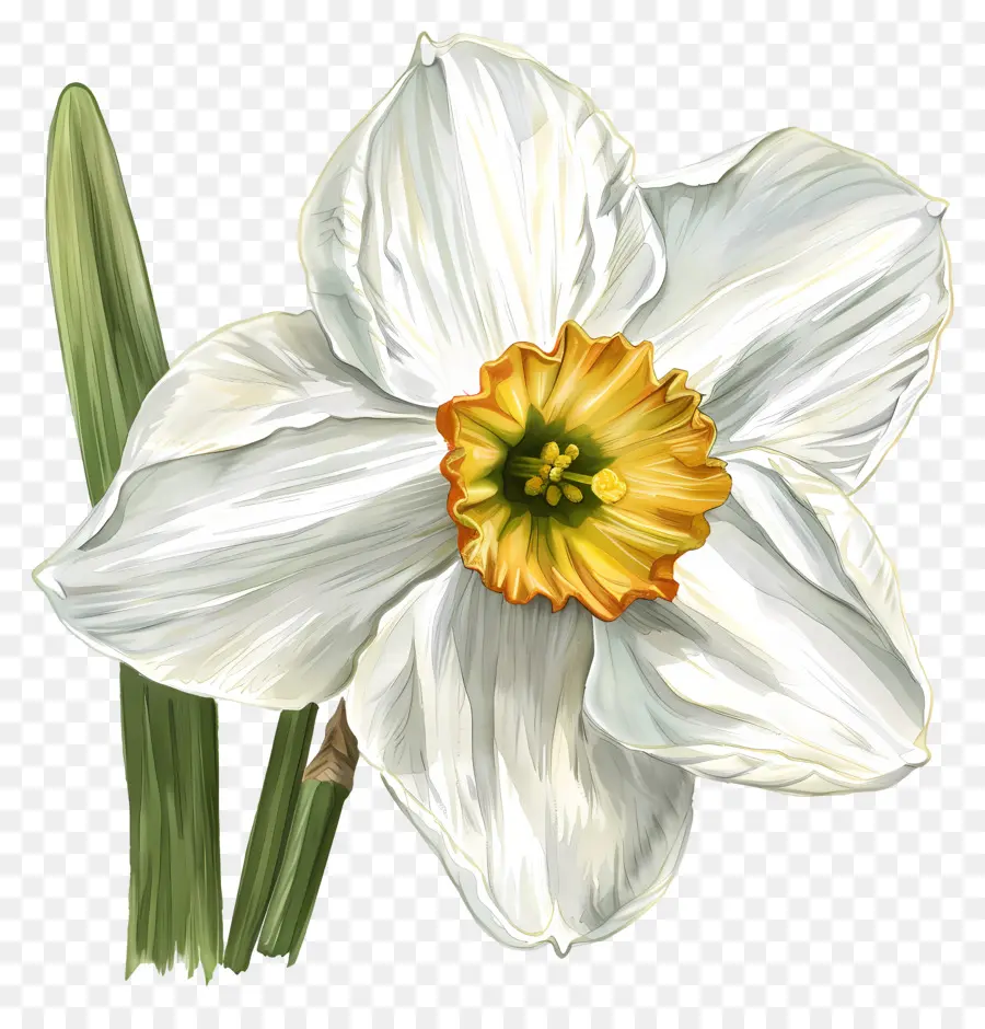 ดอกแดฟโฟดิลสีขาว，ดอกไม้สีขาว PNG