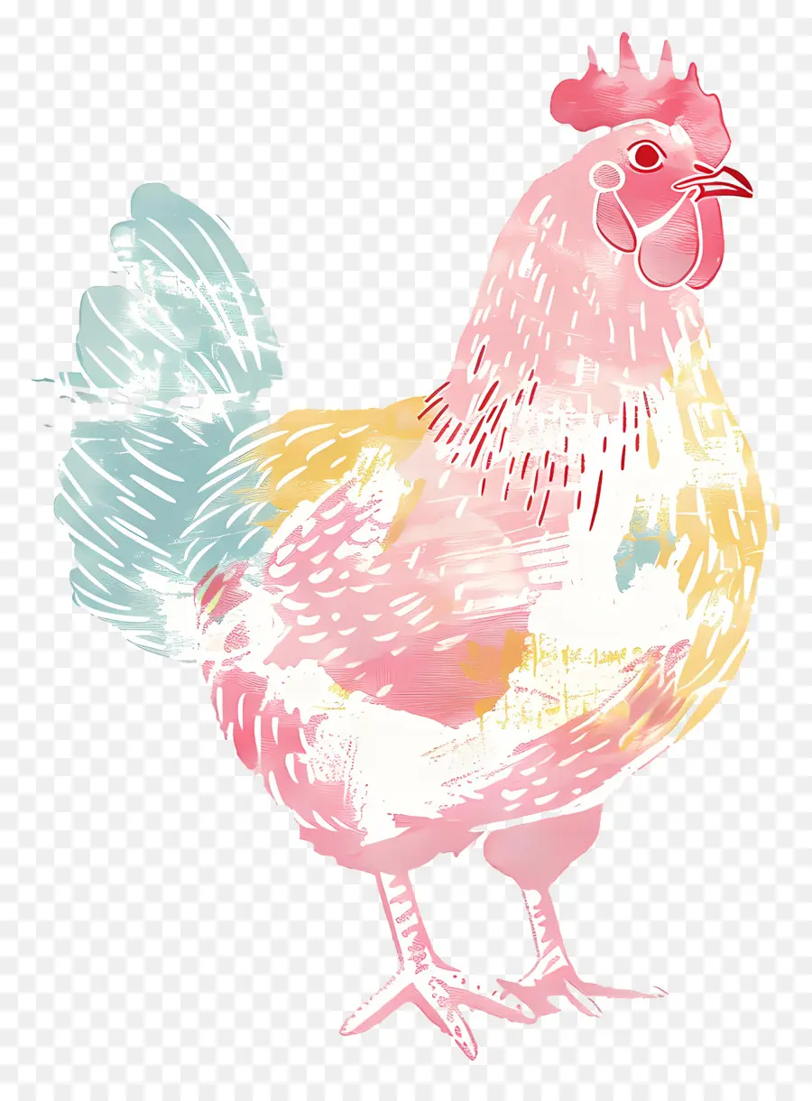 ไก่，ไก่สีสันสดใส PNG