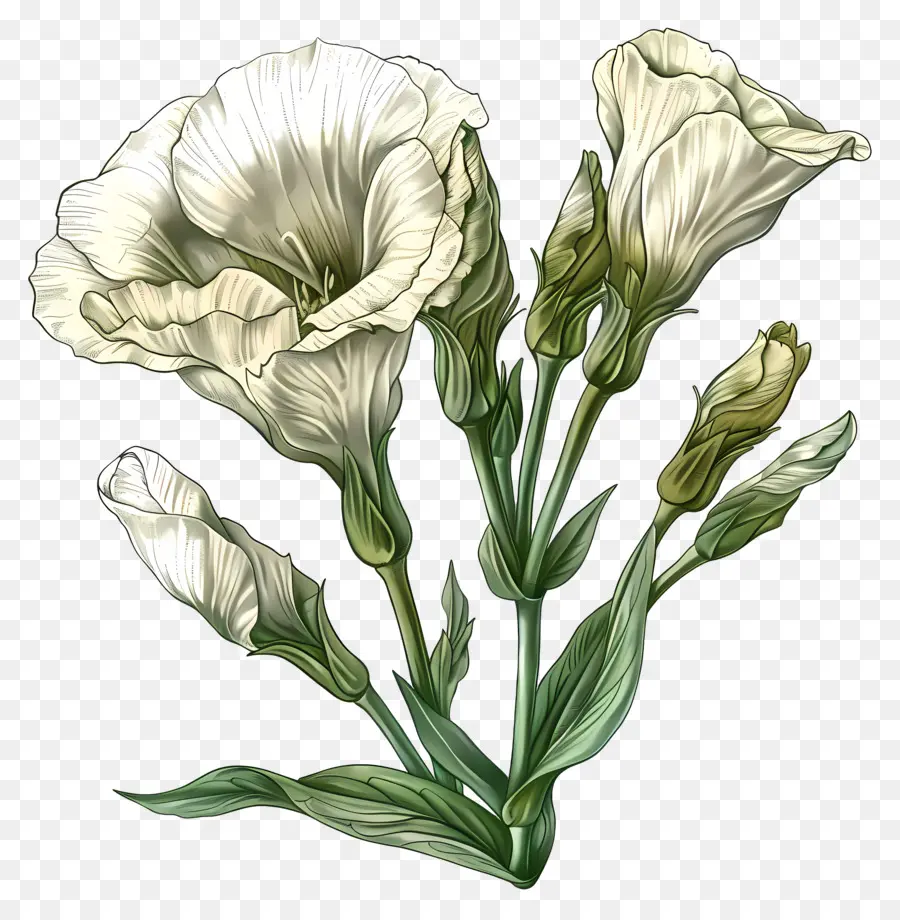 ดอกไม้ Lisianthus，ดอกไม้สีขาว PNG