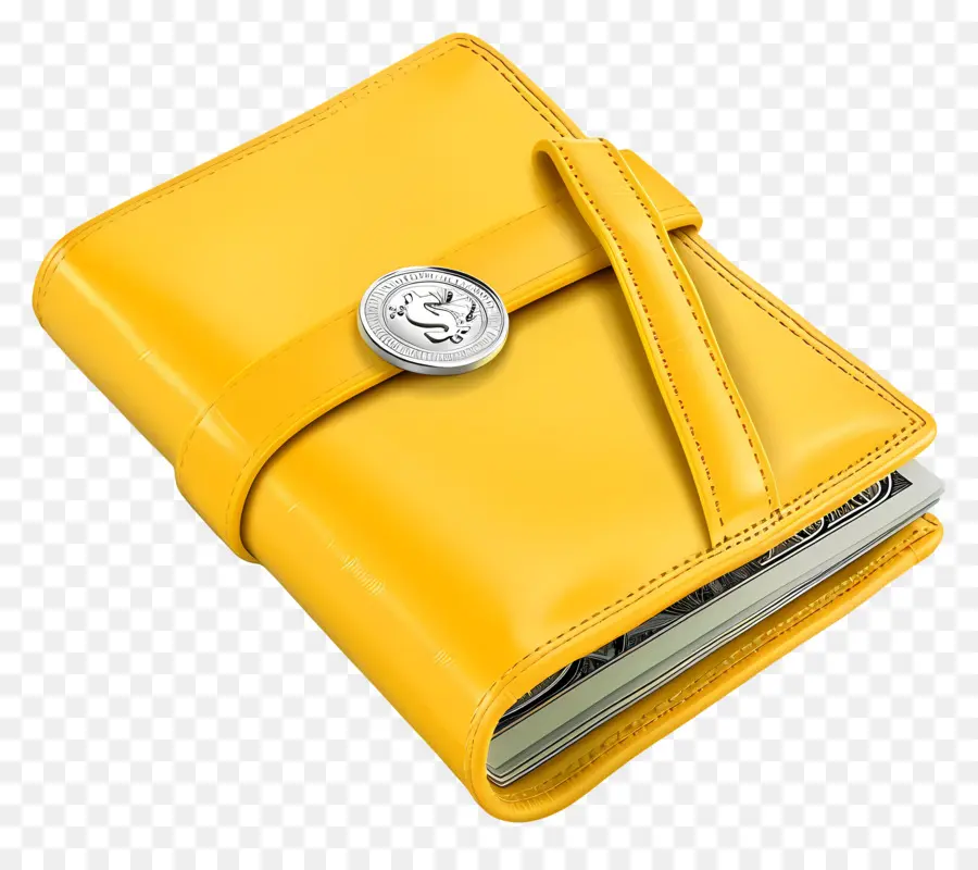 กระเป๋าคุมข้อมูลกับเงิน，กระเป๋าเงินสีเหลือง PNG