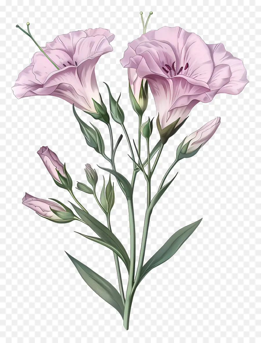Lisianthus สีชมพู，ดอกไม้สีชมพู PNG