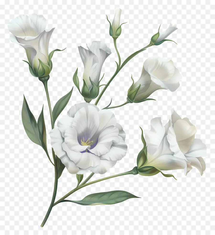 ดอกยูสโตมา，สีขาว Lilies PNG