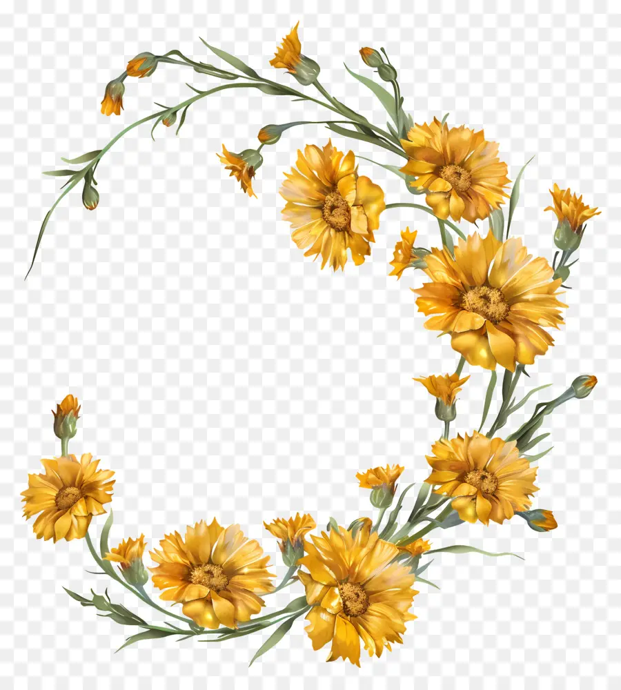 ดอกไม้ข้าวโพดสีเหลือง，สอนจัดดอกไม้เด็กๆเขา Wreath PNG