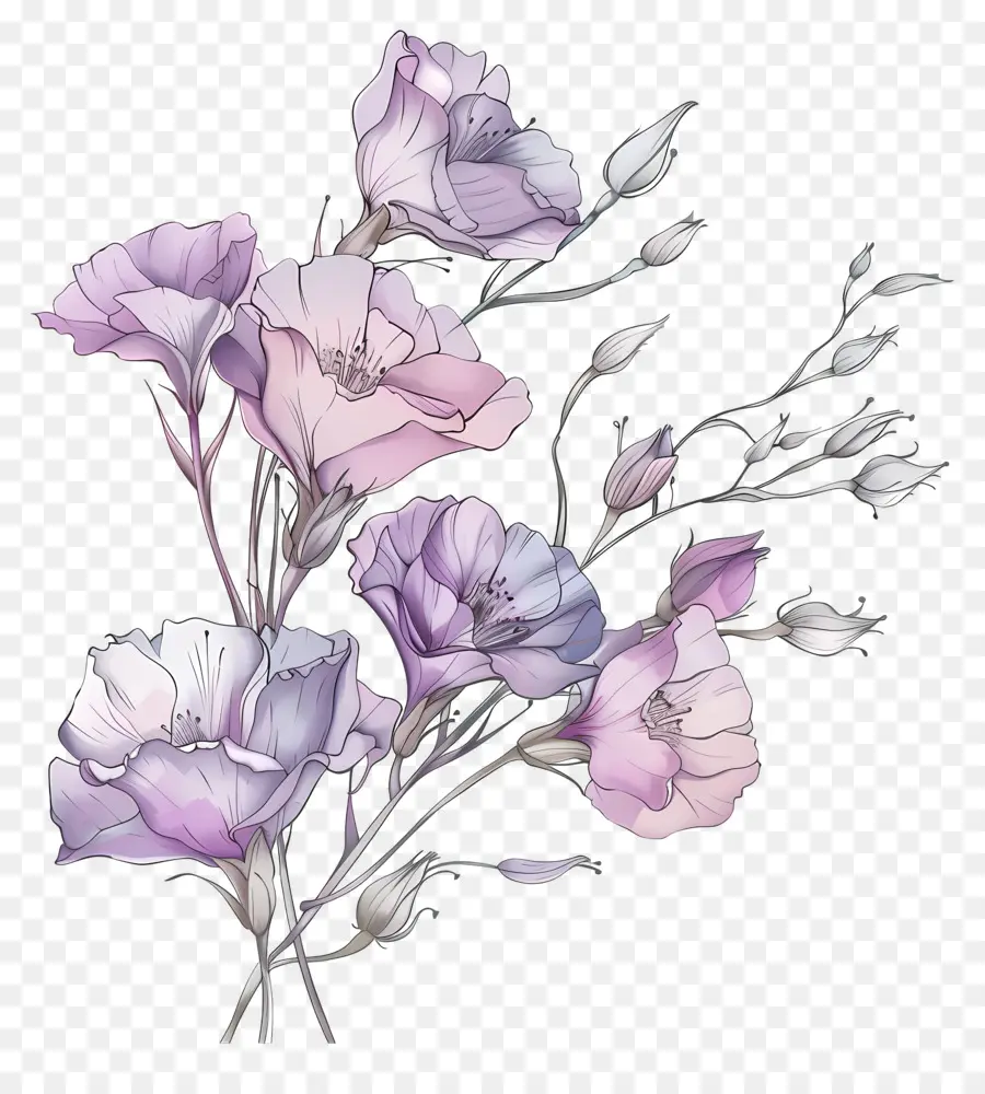 ดอกยูสโตมา，ดอกไม้สีชมพู PNG