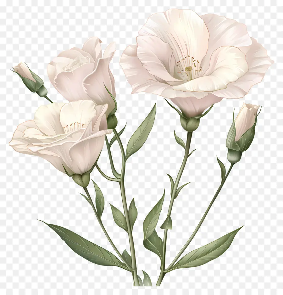 Lisianthus ดอกไม้，ดอกกุหลาบสีขาว PNG
