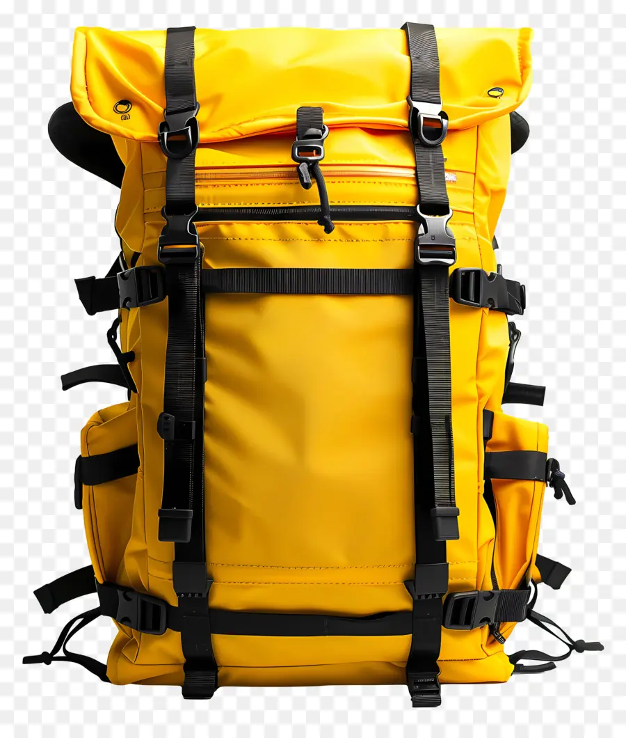 กระเป๋าเป้สะพายหลังเดินทางขนาดใหญ่สีเหลือง，กระเป๋าเป้สะพายหลังสีเหลือง PNG