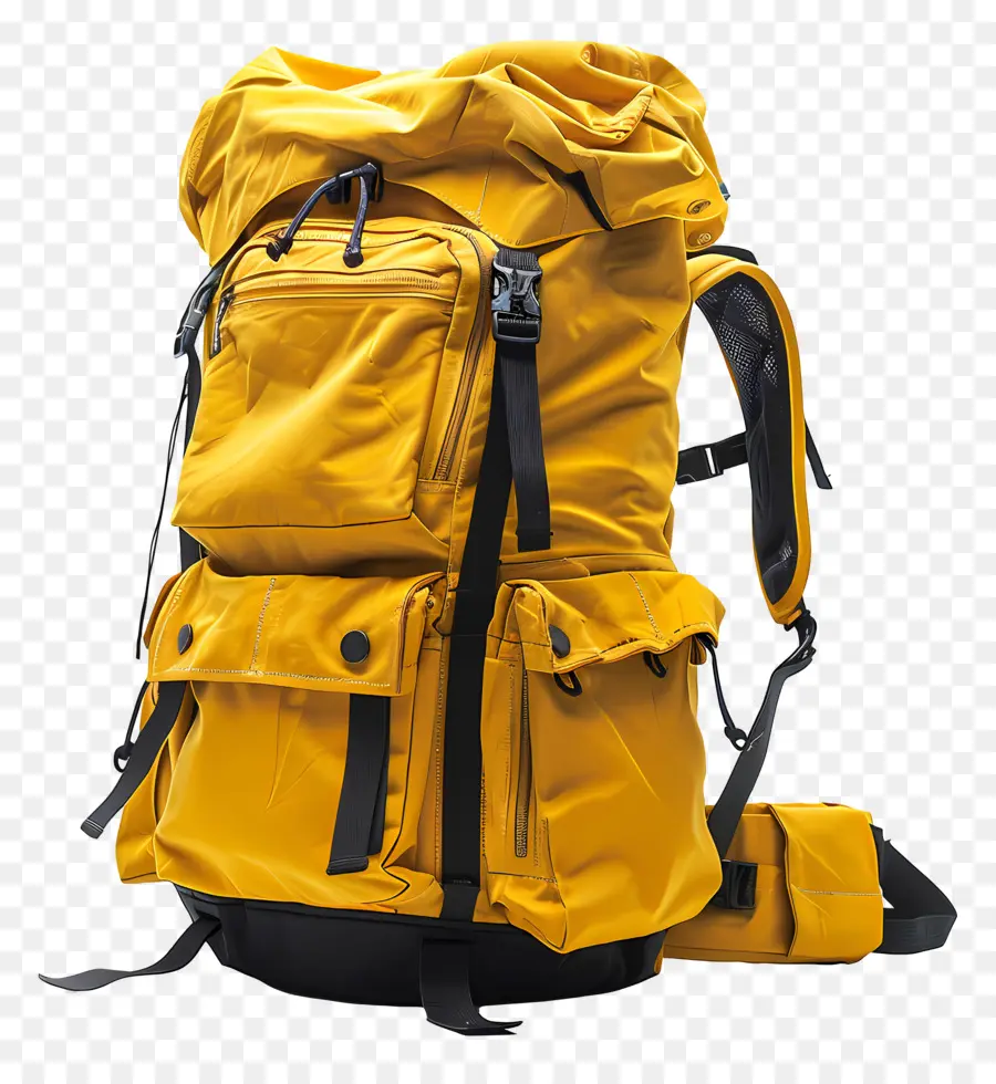 กระเป๋าเป้สะพายหลังเดินทางขนาดใหญ่สีเหลือง，กระเป๋า PNG