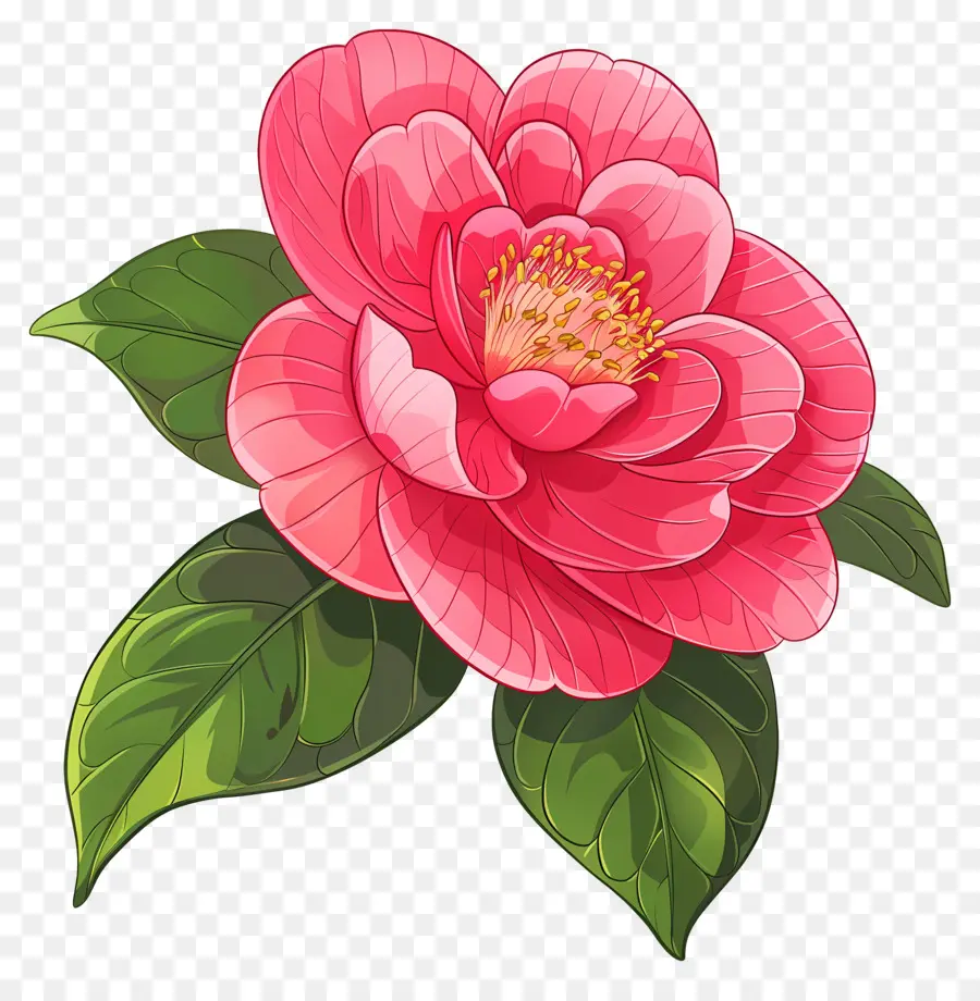 ดอกไม้ Camellia，ดอกไม้สีชมพู PNG