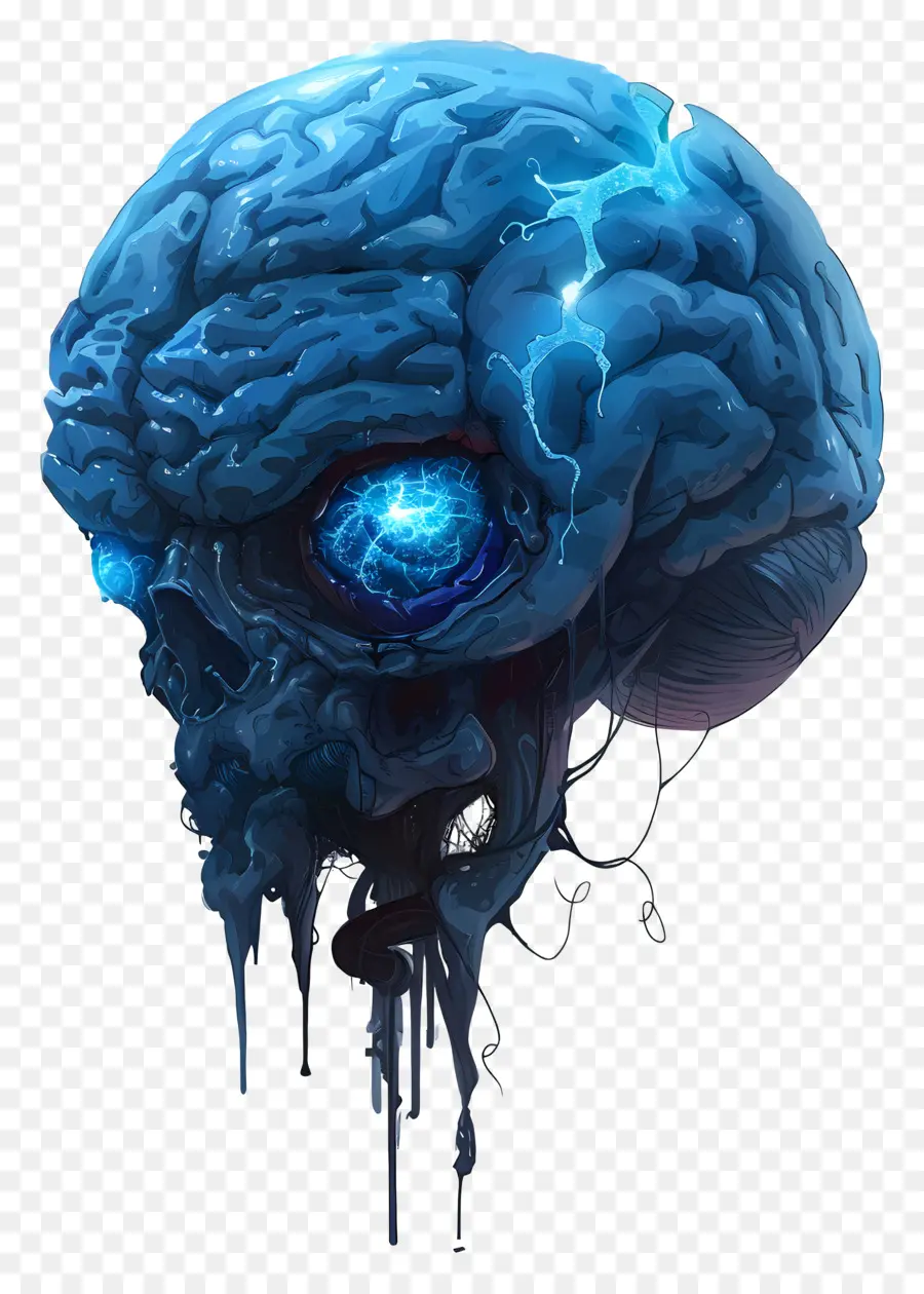 สีฟ้าสมอง，สมองของ Illustration PNG