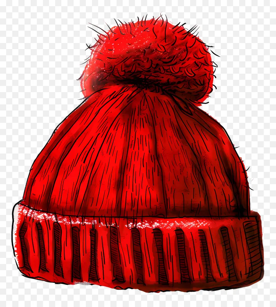 หมวกแดง，หมวกถักสีแดง PNG