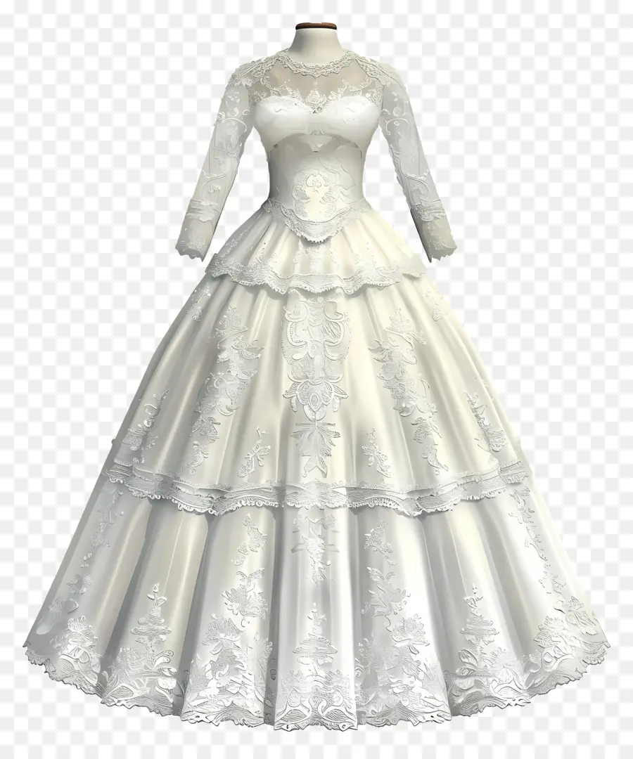ชุดแต่งงานลูกไม้，สีขาวชุดแต่งงาน PNG