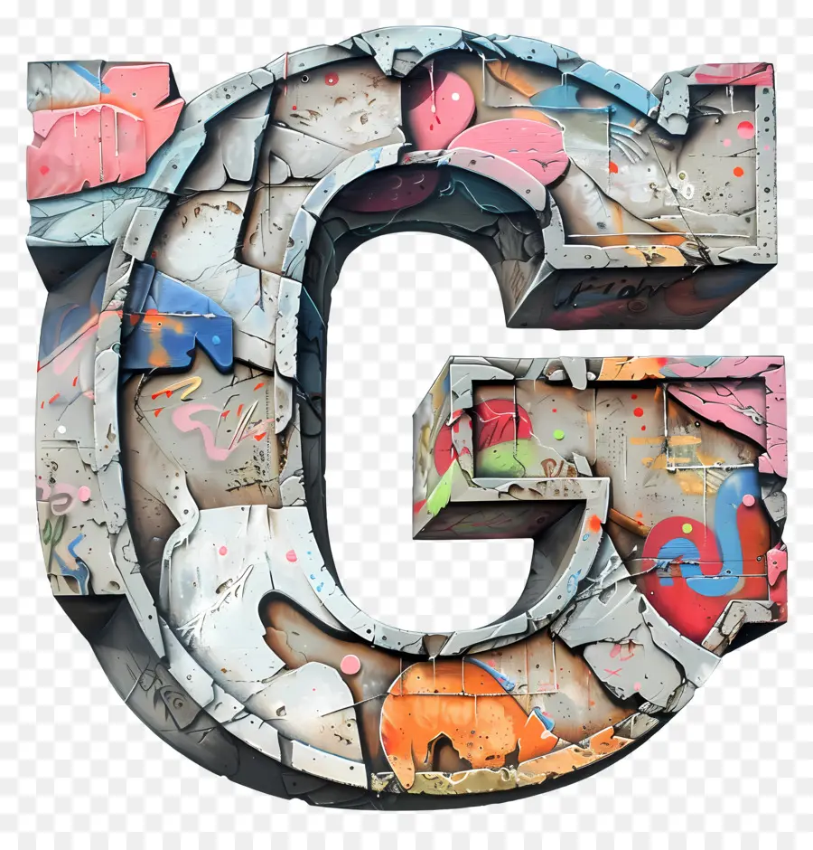 จดหมาย G，คราง Graffiti PNG