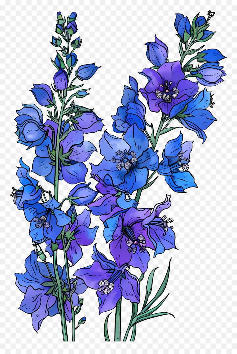 ดอกลาสปุระ，ดอกลาเวนเดอร์ดอกไม้สีน้ำเงิน PNG