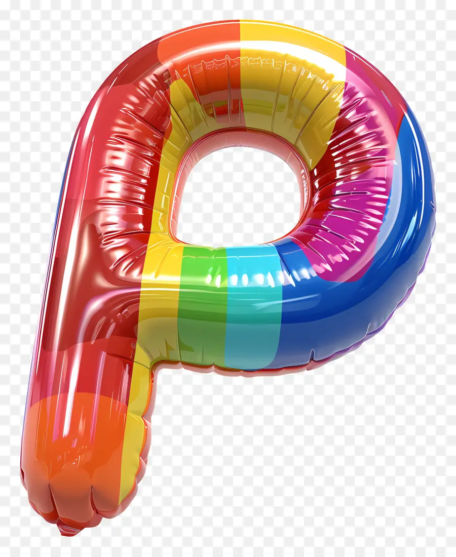 จดหมาย P，Rainbow Balloon P PNG