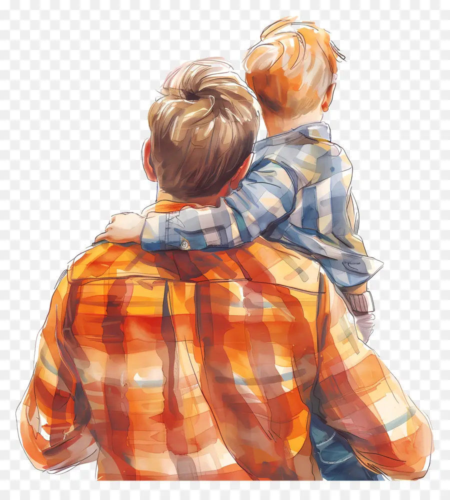 พ่อกับลูกชาย，สีวาดรูป PNG