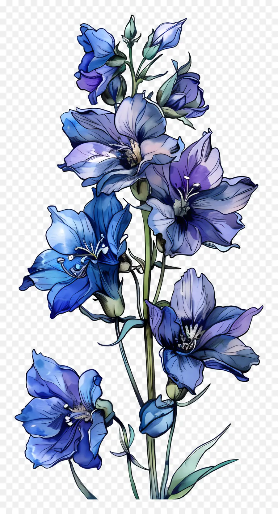 ดอกลาสปุระ，สีน้ำเงินดอกไม้ PNG