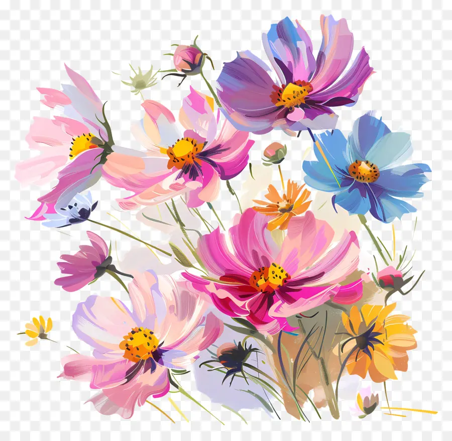 จักรวาลดอกไม้，สีวาดรูป PNG