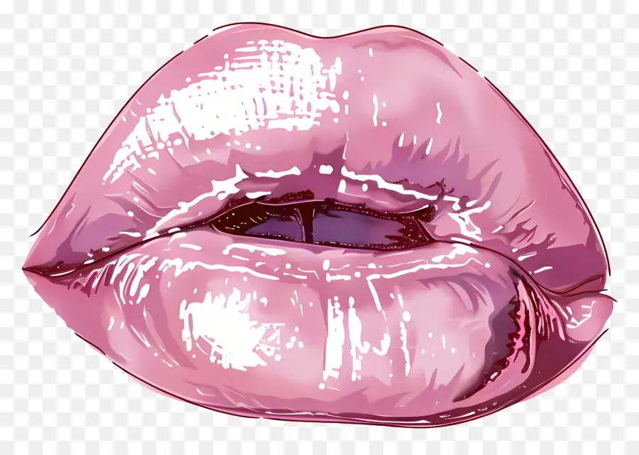 เครื่องหมายจูบสีชมพู，ริมฝีปาก PNG
