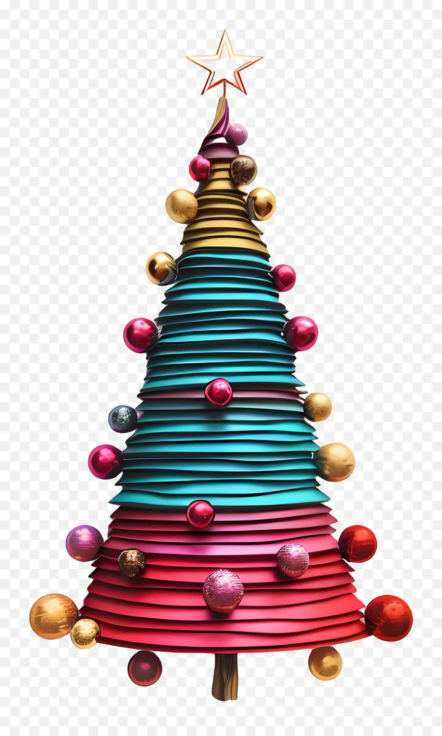 ต้นคริสต์มาส，เครื่องประดับสีสันสดใส PNG