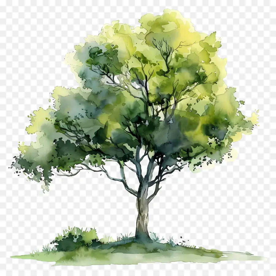 แผนต้นไม้สีน้ำ，ต้นไม้ของภาพวาด PNG