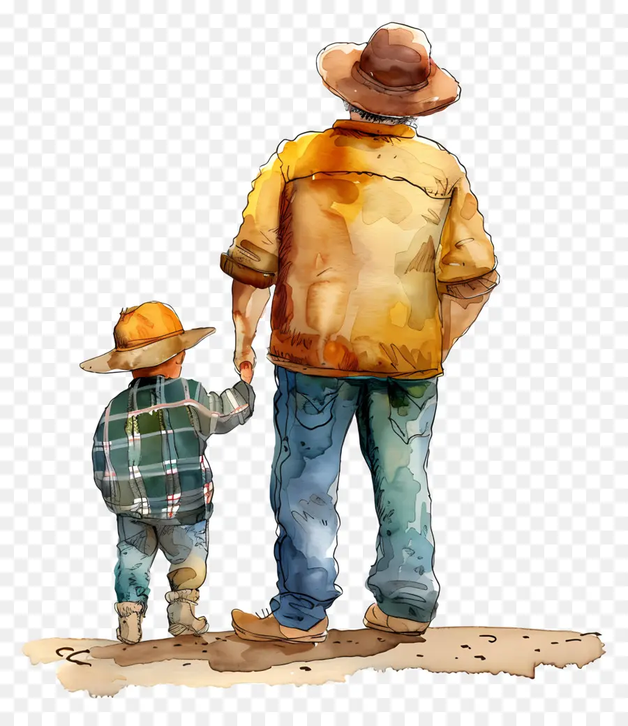 พ่อกับลูกชาย，สีวาดรูป PNG