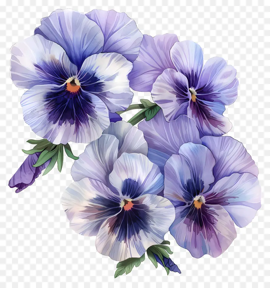 ดอกไม้ Pansies，ดอกไม้สีม่วง PNG