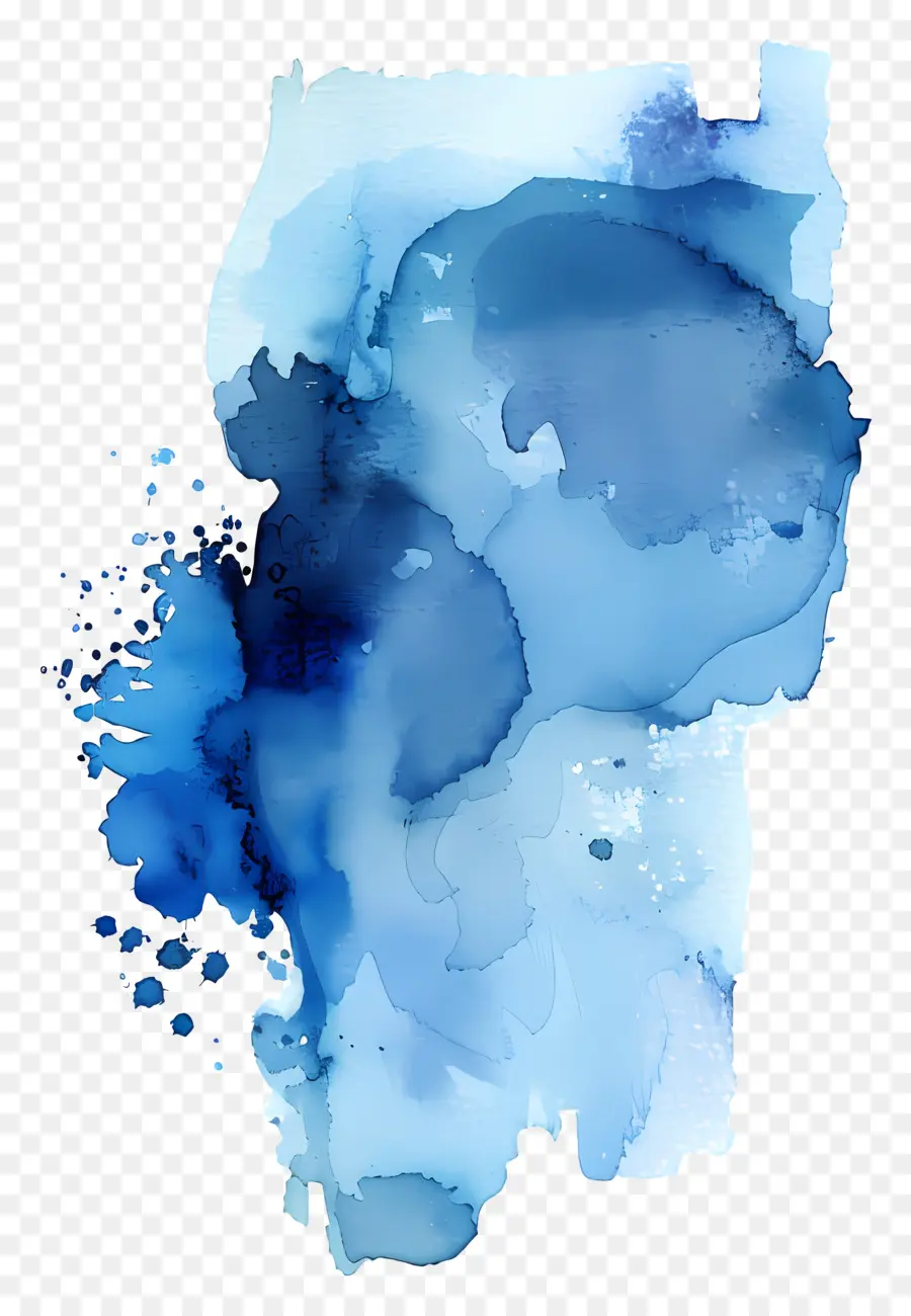 คราบสีน้ำสีฟ้า，แบบนามปธรรมงานศิลปะ PNG