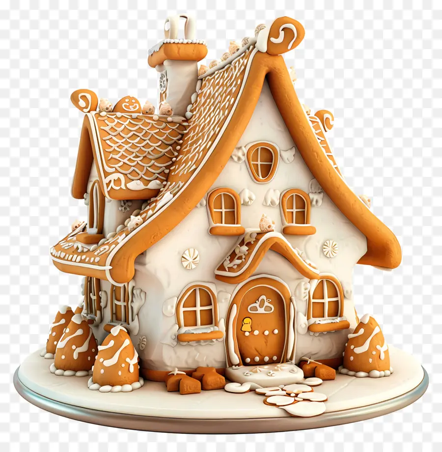 Gingerbread บ้าน，การตกแต่งไอซิ่ง PNG