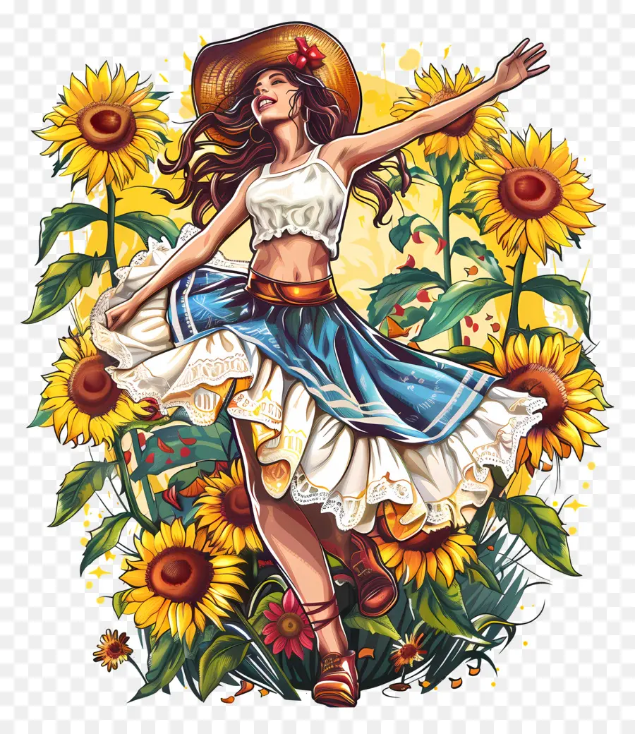 Festa Junina，Sunflower ภาพวาด PNG