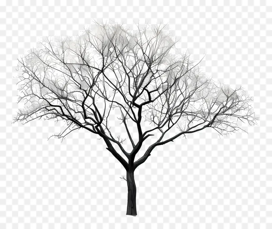 ต้นไม้，สีดำและสีขาว PNG