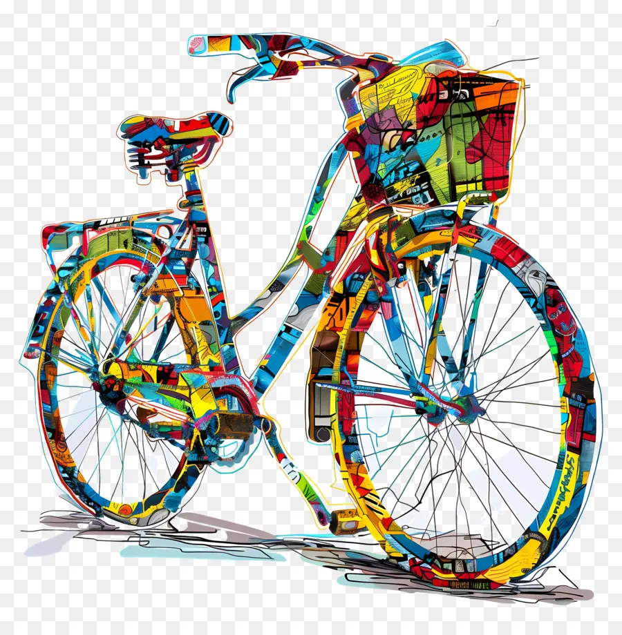 โลกวันจักรยาน，จักรยานสีสันสดใส PNG